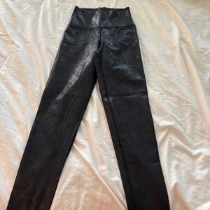 Offline aerie shiny black leather leggings